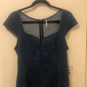 bodycon free people jean dress